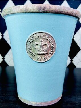 English Garden Planter Tiffany Blue 10Inch  Stoneware Cachepot Or Ice Bucket